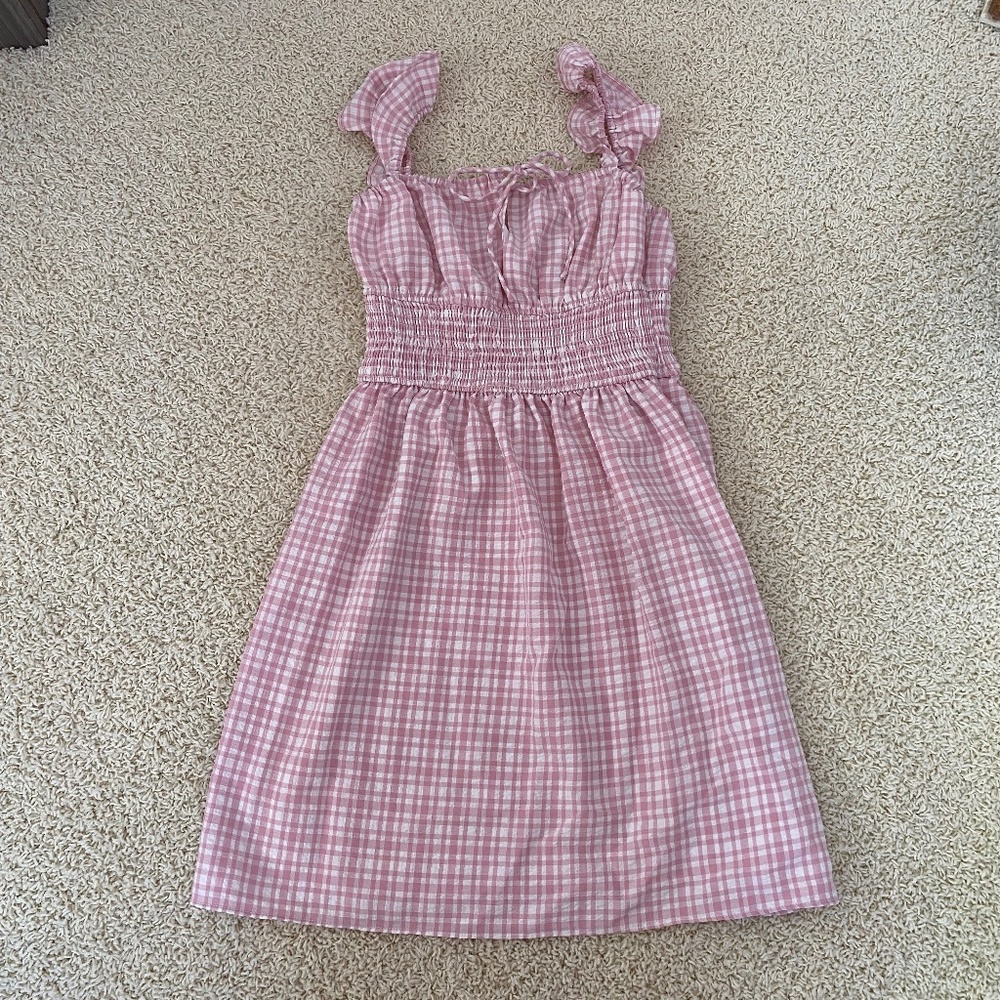 Pink Gingham Mini Dress
